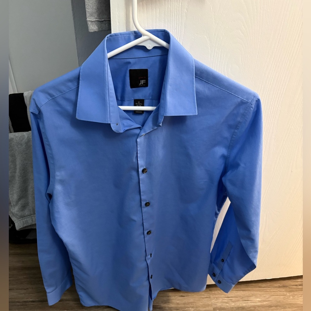 J. Farrar JF Men's Blue Dress Shirt- Slim Fit